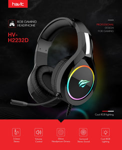 HAVIT Wired Headset Gamer PC 3.5mm PS4 Headsets Surround Sound & HD Microphone Gaming Overear Laptop Tablet Gamer - Jogoda
