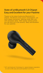 QCY T5 Bluetooth 5.0 wireless earphones sport running earbuds Touch control & comfortable wearing with dual Mic - Jogoda