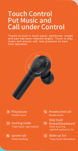 QCY T5 Bluetooth 5.0 wireless earphones sport running earbuds Touch control & comfortable wearing with dual Mic - Jogoda