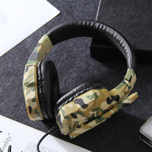 High Quality Army Green Gaming Headset With Microphone Fone Gamer Wired Headphones Universal For Laptop Computer Xbox One - Jogoda