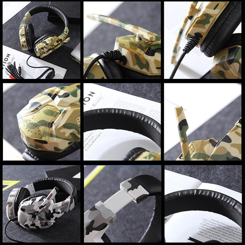 High Quality Army Green Gaming Headset With Microphone Fone Gamer Wired Headphones Universal For Laptop Computer Xbox One - Jogoda