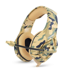 FELYBY Camouflage army gaming headphones green Noise canceling for computer PS4 PSP phone 3.5mm Wired headset with Microphone - Jogoda