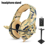 Load image into Gallery viewer, FELYBY Camouflage army gaming headphones green Noise canceling for computer PS4 PSP phone 3.5mm Wired headset with Microphone - Jogoda
