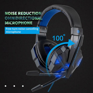 Professional Led Light Gaming Headphones for Computer PS4 Adjustable Bass Stereo PC Gamer Over Ear Wired Headset With Mic Gifts - Jogoda