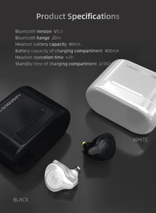 KZ S2 True Wireless TWS Earphones Bluetooth v5.0 Hybrid 1DD+1BA Game Earbuds Touch Control Noise Cancelling Sport Headset - Jogoda