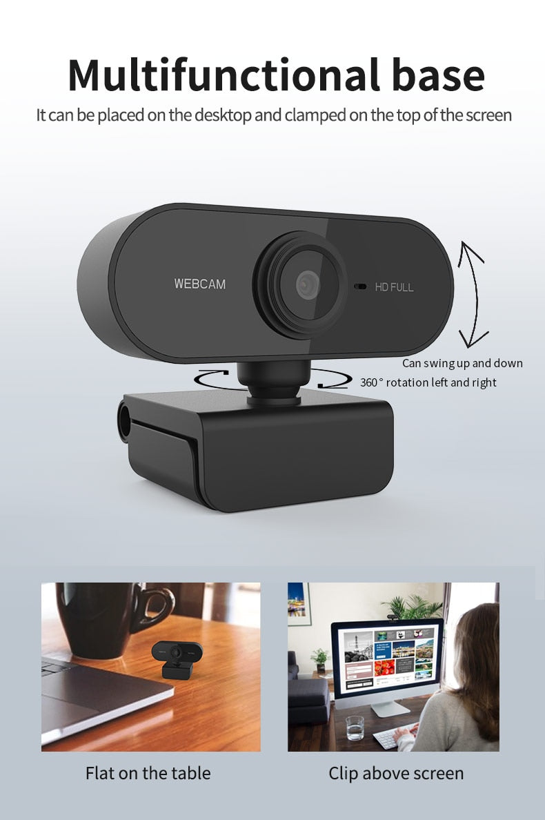 HD Webcam Camera with Built-In Microphone ― For YouTube Video-Casting & Conferencing - Jogoda