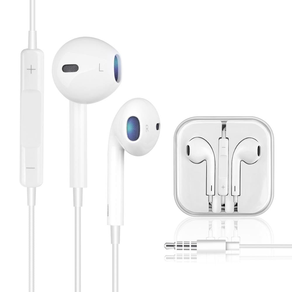 Stereo Sound 3.5mm Jack In-Ear Earphones for iPhone 6S 6 Plus 5S 5 SE Wire Control Earbud with Microphone Android Phone Earphone - Jogoda