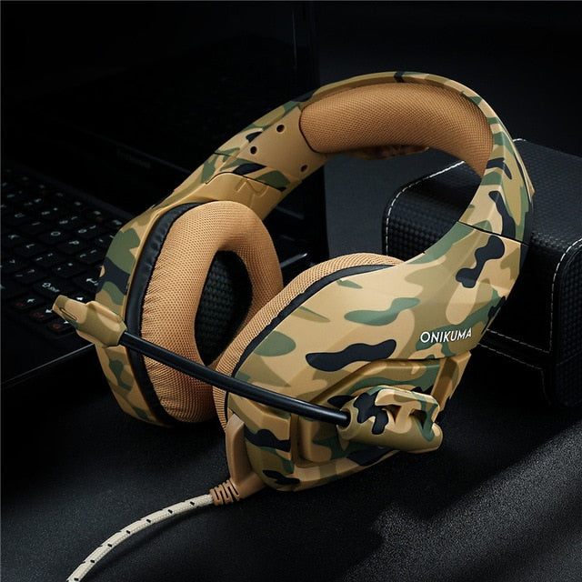 High Quality Army Gaming Headset Over-Ear Tablet PC Game Headphones With Microphone Noise Cancelling Music Headset For X-box PS4 - Jogoda